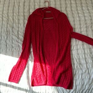 Athleta, pink hooded cardigan with zipper